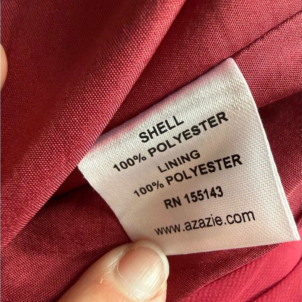 Azazie Off-Shoulder Red Maxi Formal Dress, Measures 47/42.5/53.5 in - Picture 3 of 3